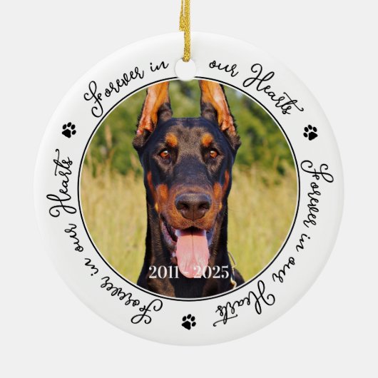 永遠に私たちのハートカスタム2フォトペット記念 セラミックオーナメント (裏面)