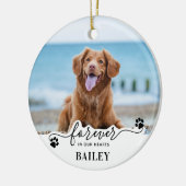 永遠に私たちのハートカスタム- Dog Pet Memorial セラミックオーナメント (左)