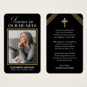 永遠に私たちのハートグリッター写真葬式カード (正面&裏面)