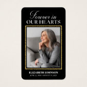 永遠に私たちのハートグリッター写真葬式カード (正面)