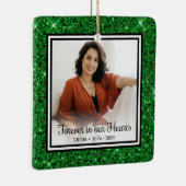 永遠に私たちのハートグリーングリッターメモリアル セラミックオーナメント (右)