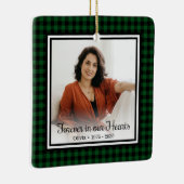 永遠に私たちのハートグリーンバッファロープレイド記念碑 セラミックオーナメント (右)