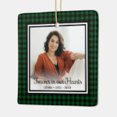 永遠に私たちのハートグリーンバッファロープレイド記念碑 セラミックオーナメント (左)