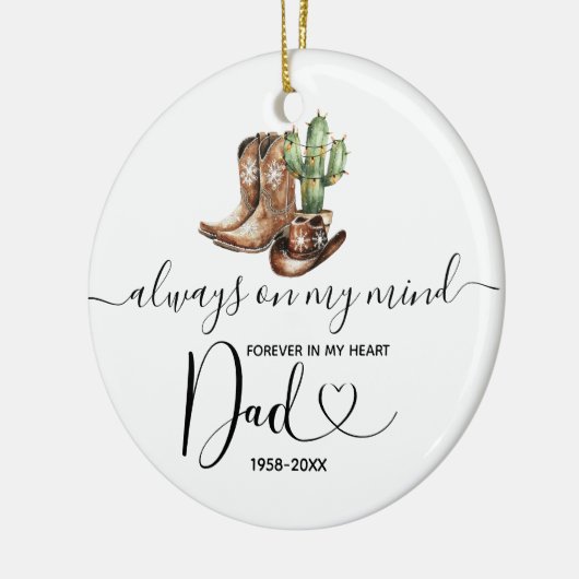 永遠に私たちのハートサボカウボーイ記念碑 セラミックオーナメント (左)