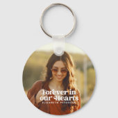 永遠に私たちのハートシンプルにカスタム写真記念 キーホルダー (正面)
