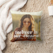 永遠に私たちのハートシンプルにカスタム写真記念 クッション (ブランケット)