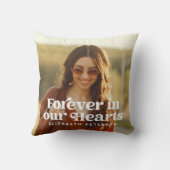 永遠に私たちのハートシンプルにカスタム写真記念 クッション (裏面)