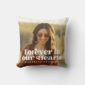 永遠に私たちのハートシンプルにカスタム写真記念 クッション (正面)