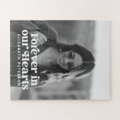 永遠に私たちのハートシンプルにカスタム写真記念 ジグソーパズル (横)