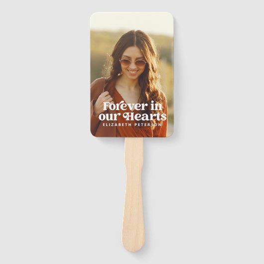 永遠に私たちのハートシンプルにカスタム写真記念 ハンドファン (正面)