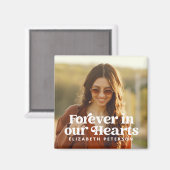 永遠に私たちのハートシンプルにカスタム写真記念 マグネット (正面/裏面)