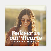 永遠に私たちのハートシンプルにカスタム写真記念 マグネット (正面)