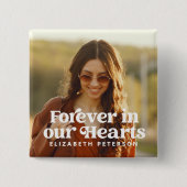 永遠に私たちのハートシンプルにカスタム写真記念 缶バッジ (正面)