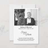 永遠に私たちのハートシンプルに白黒の写真 サンキューカード (正面)