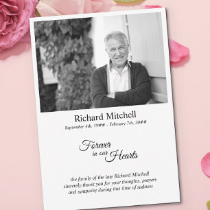 永遠に私たちのハートシンプルに白黒の写真 サンキューカード