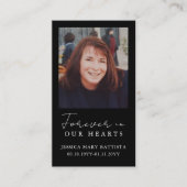 永遠に私たちのハートシンプル葬儀祈りの言葉カード 名刺 (正面)