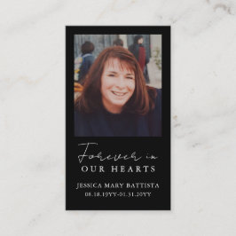 永遠に私たちのハートシンプル葬儀祈りの言葉カード 名刺