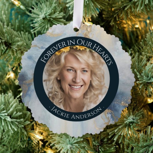 永遠に私たちのハートスカイ写真思い出 オーナメントカード (インサイチュ (木))