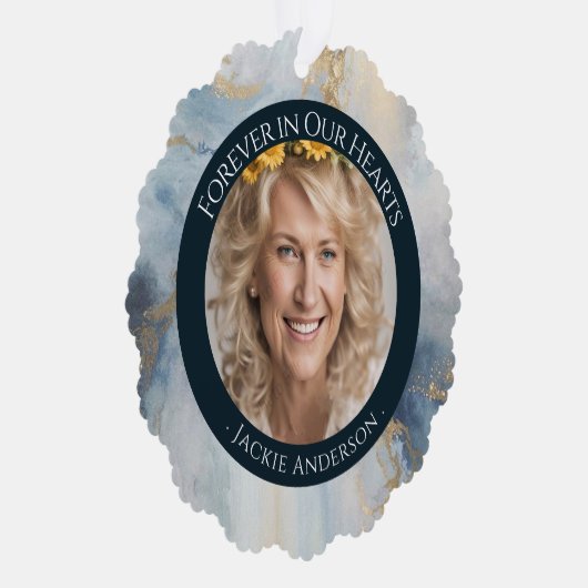 永遠に私たちのハートスカイ写真思い出 オーナメントカード (右)