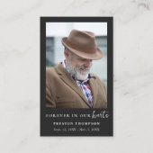 永遠に私たちのハートスクリプト葬儀祈りの言葉写真 名刺 (正面)