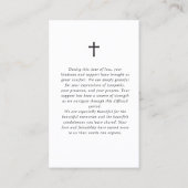 永遠に私たちのハートスクリプト葬儀祈りの言葉写真 名刺 (裏面)