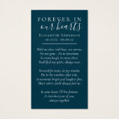 永遠に私たちのハートセーリングボート葬儀祈りの言葉カード (裏面)