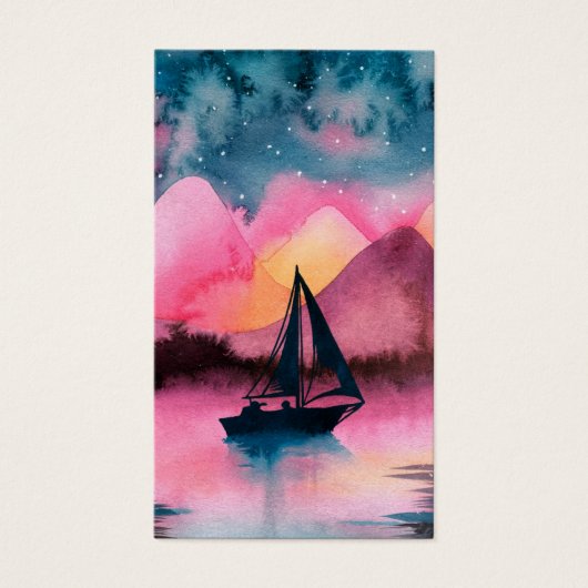 永遠に私たちのハートセーリングボート葬儀祈りの言葉カード (正面)