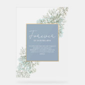 永遠に私たちのハートダスティブルー結婚の記念碑 アクリルサイン (正面)