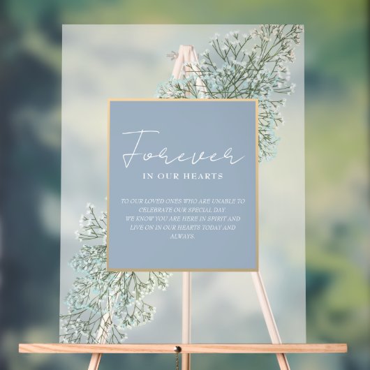 永遠に私たちのハートダスティブルー結婚の記念碑 アクリルサイン (ニュートラル)