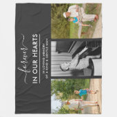 永遠に私たちのハートダークグレーの記憶の写真 フリースブランケット (正面)