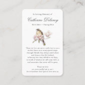 永遠に私たちのハートチューリップ祈りの言葉同情カード 名刺 (裏面)