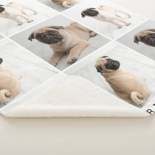 永遠に私たちのハートドッグフォトコラージュ記念碑 シェルパブランケット (3/4)