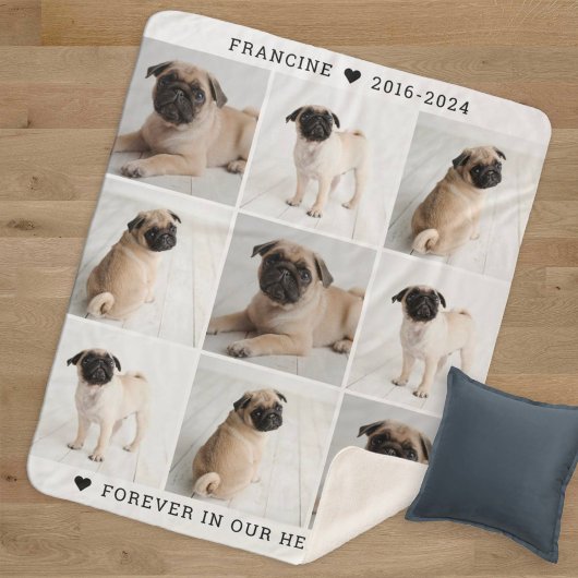 永遠に私たちのハートドッグフォトコラージュ記念碑 シェルパブランケット