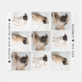 永遠に私たちのハートドッグフォトコラージュ記念碑 フリースブランケット (正面(横))