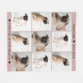 永遠に私たちのハートドッグフォトコラージュ記念碑 フリースブランケット (正面(横))