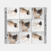 永遠に私たちのハートドッグフォトコラージュ記念碑 フリースブランケット (正面(横))