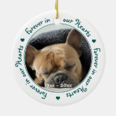 永遠に私たちのハートドッグフォトペット記念碑 セラミックオーナメント (裏面)