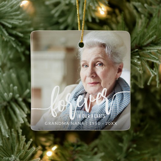 永遠に私たちのハートハンドレタリング2写真 セラミックオーナメント (ツリー)