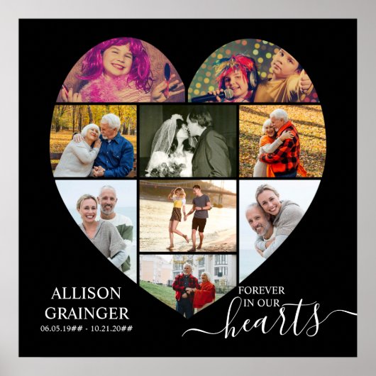 永遠に私たちのハートハート形9フォトコラージュ ポスター (正面)