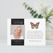 永遠に私たちのハートバタフライフォト悔やみや弔慰 サンキューカード (スタンド正面)