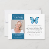 永遠に私たちのハートバタフライフォト悔やみや弔慰 サンキューカード (正面)