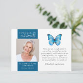 永遠に私たちのハートバタフライフォト悔やみや弔慰 サンキューカード (スタンド正面)