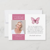 永遠に私たちのハートバタフライフォト悔やみや弔慰 サンキューカード (正面)