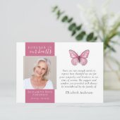 永遠に私たちのハートバタフライフォト悔やみや弔慰 サンキューカード (スタンド正面)