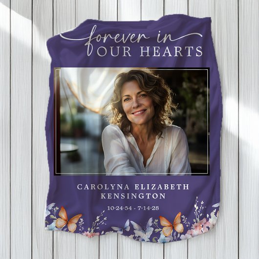 永遠に私たちのハートバタフライフローラメモリアル フリースブランケット
