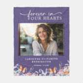 永遠に私たちのハートバタフライフローラメモリアル フリースブランケット (正面)