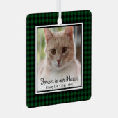 永遠に私たちのハートバッファローチェック猫メモリアル メタルオーナメント (正面右)