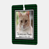 永遠に私たちのハートバッファローチェック猫メモリアル メタルオーナメント (正面左)
