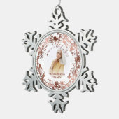 永遠に私たちのハートバラフォイル写真記念 スノーフレークピューターオーナメント (右)