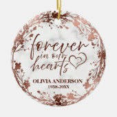 永遠に私たちのハートバラフォイル写真記念 セラミックオーナメント (正面)
